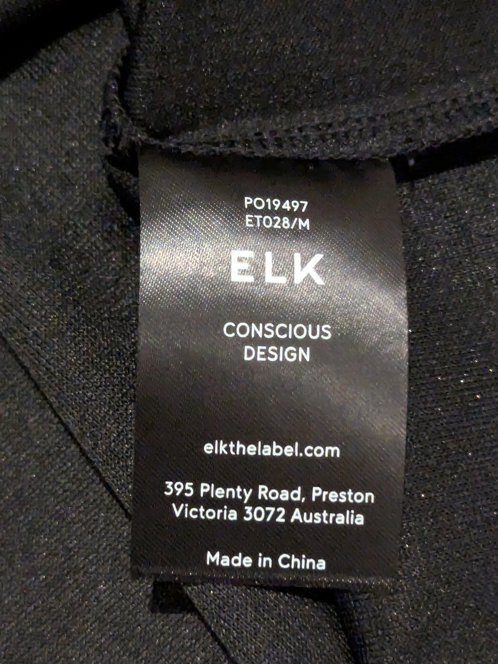 $30 ELK the Label Size M/L - Black Wide Metallic Stretch Shimmer Knit Top - Picture 3 of 7